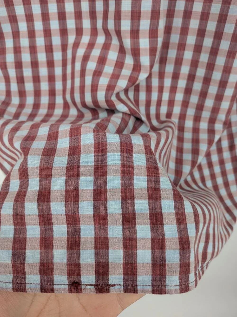 Tommy Bahama Gingham‎ Button Up Cotton Silk Preppy Resort Office Coastal Medium
